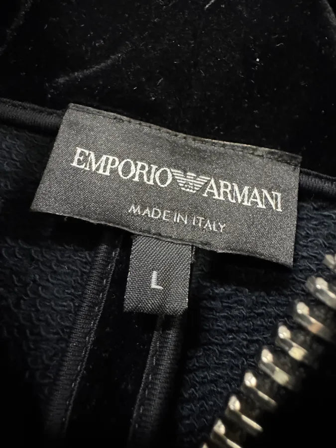 AW2015 Emporio Armani Class Black Velvet Zip Jacket knTcddg 6