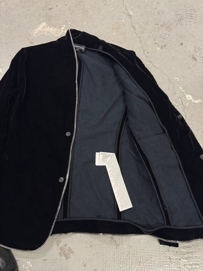 AW2015 Emporio Armani Class Black Velvet Zip Jacket knTcddg 8