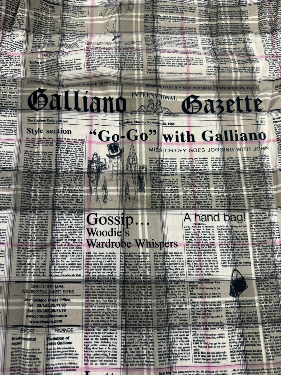 AW2015 Galliano Newspapers Magazine Green & White Shirt pbCOmQG 7