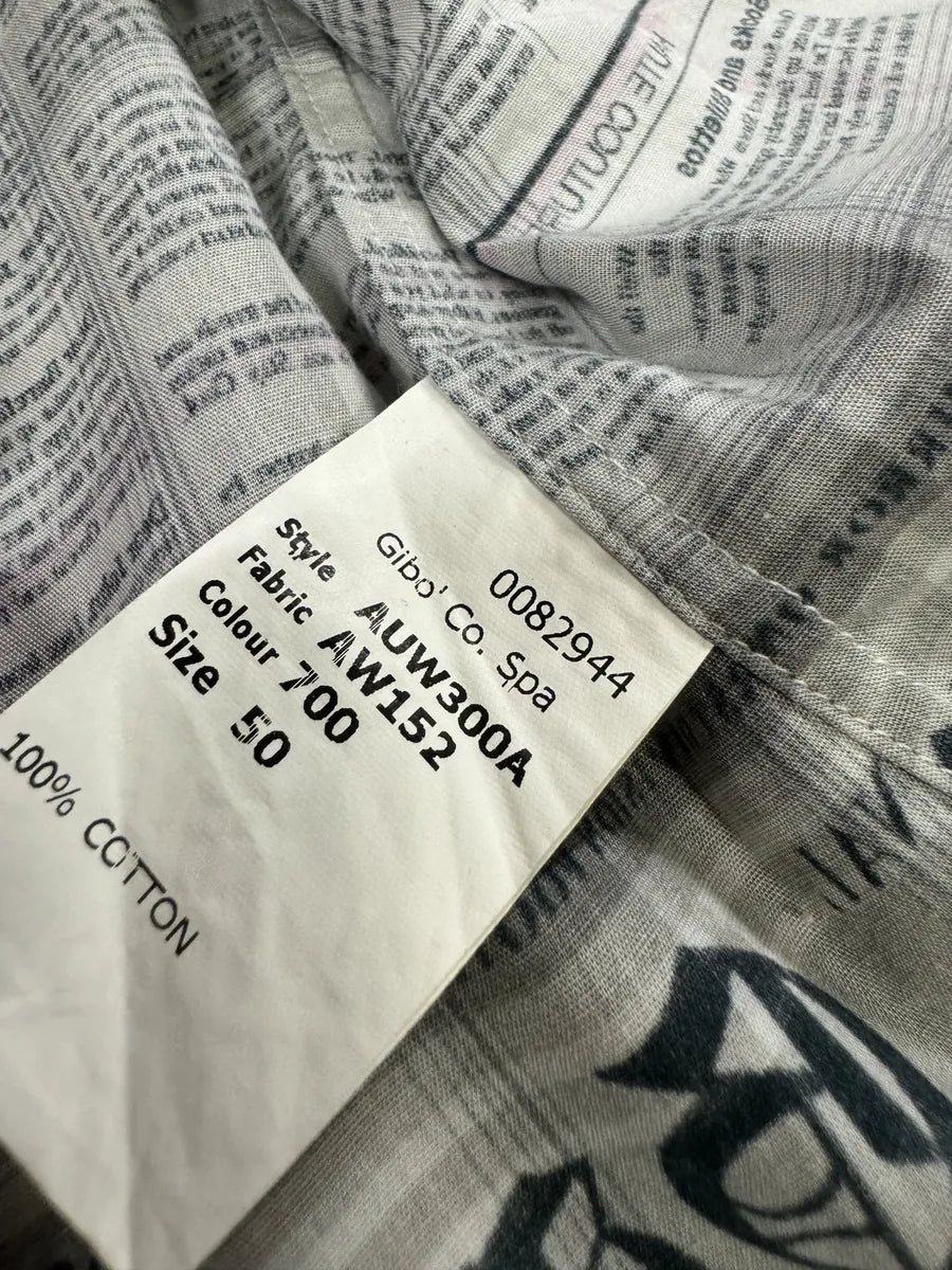 AW2015 Galliano Newspapers Magazine Green & White Shirt pbCOmQG 9