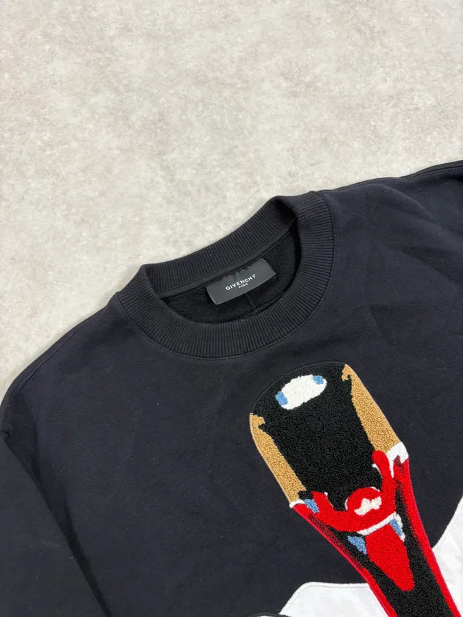 AW2014 Givenchy Black Contemporary Crewneck Sweater by Riccardo Tisci nSzQKtW 4