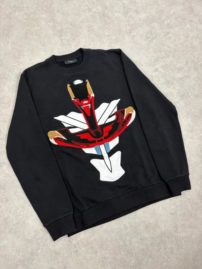 AW2014 Givenchy Black Contemporary Crewneck Sweater by Riccardo Tisci nSzQKtW 3