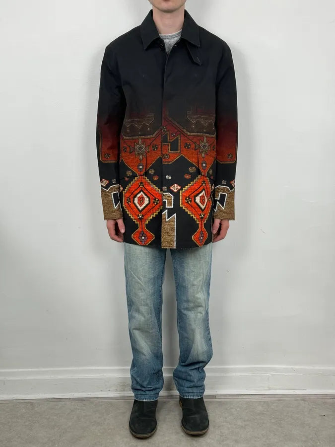 AW2015 Givenchy Sample Black & Orange Persian Long Jacket by Riccardo Tisci oVfATSL 1