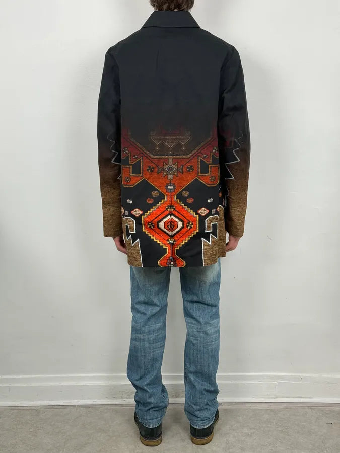 AW2015 Givenchy Sample Black & Orange Persian Long Jacket by Riccardo Tisci oVfATSL 2