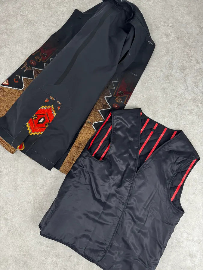 AW2015 Givenchy Sample Black & Orange Persian Long Jacket by Riccardo Tisci oVfATSL 9