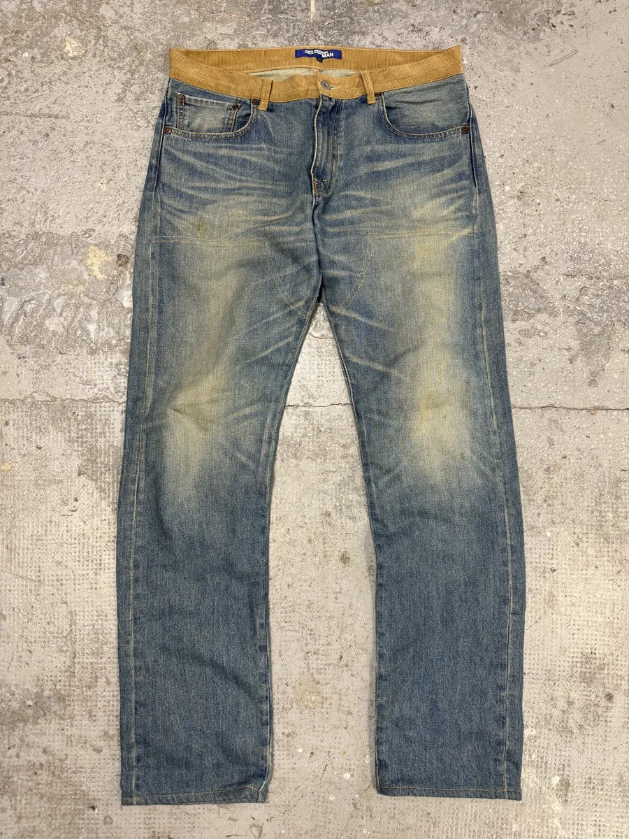 AW2015 Junya Watanabe x Comme des Garçons Vibrant Orange Back Blue Denim Jeans kqfQVsC 1