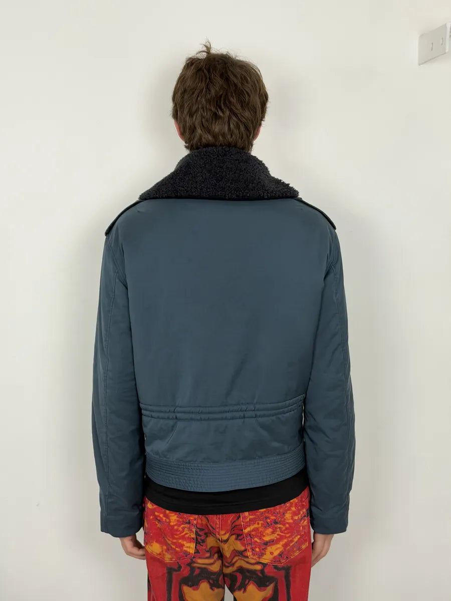 AW2015 Maison Margiela Navy Bomber Jacket with Shearling Collar MwBFeXz 3