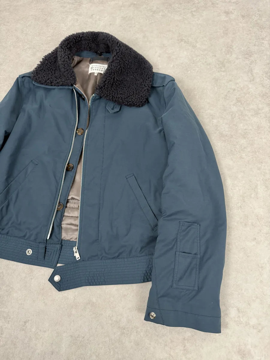 AW2015 Maison Margiela Navy Bomber Jacket with Shearling Collar MwBFeXz 5