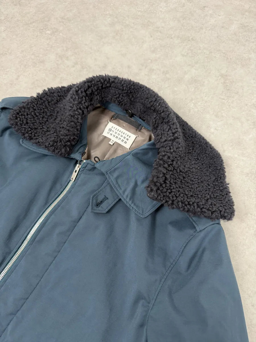 AW2015 Maison Margiela Navy Bomber Jacket with Shearling Collar MwBFeXz 6