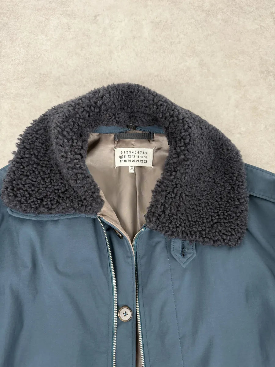 AW2015 Maison Margiela Navy Bomber Jacket with Shearling Collar MwBFeXz 8