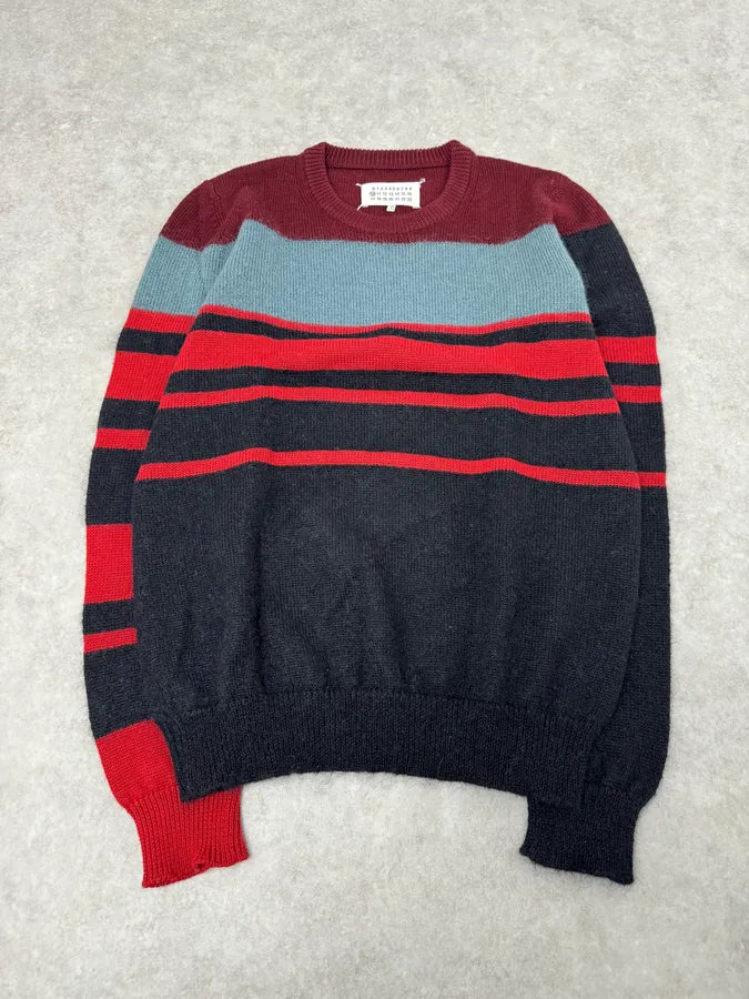 AW2015 Maison Margiela Red & Black Striped Wool Sweater eXfpjXh 0