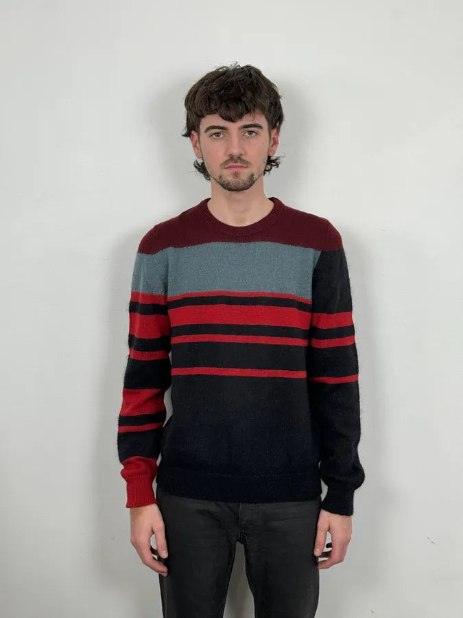 AW2015 Maison Margiela Red & Black Striped Wool Sweater eXfpjXh 1
