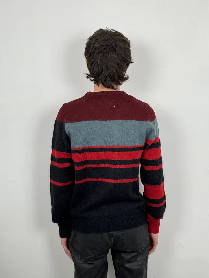AW2015 Maison Margiela Red & Black Striped Wool Sweater eXfpjXh 2