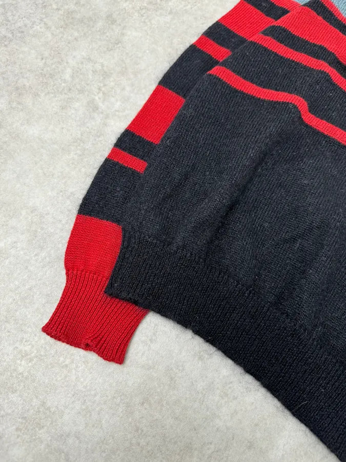 AW2015 Maison Margiela Red & Black Striped Wool Sweater eXfpjXh 5