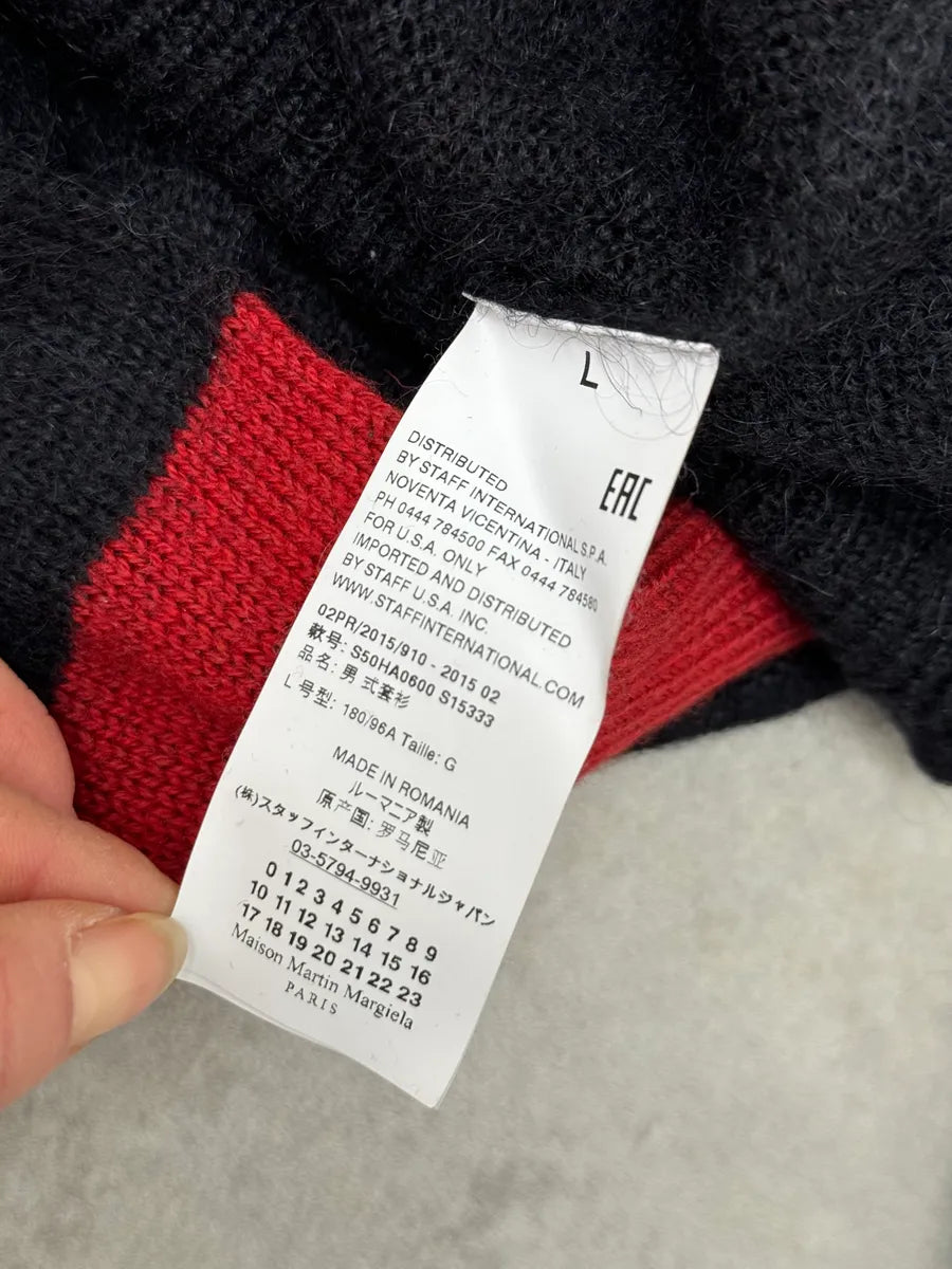 AW2015 Maison Margiela Red & Black Striped Wool Sweater eXfpjXh 9