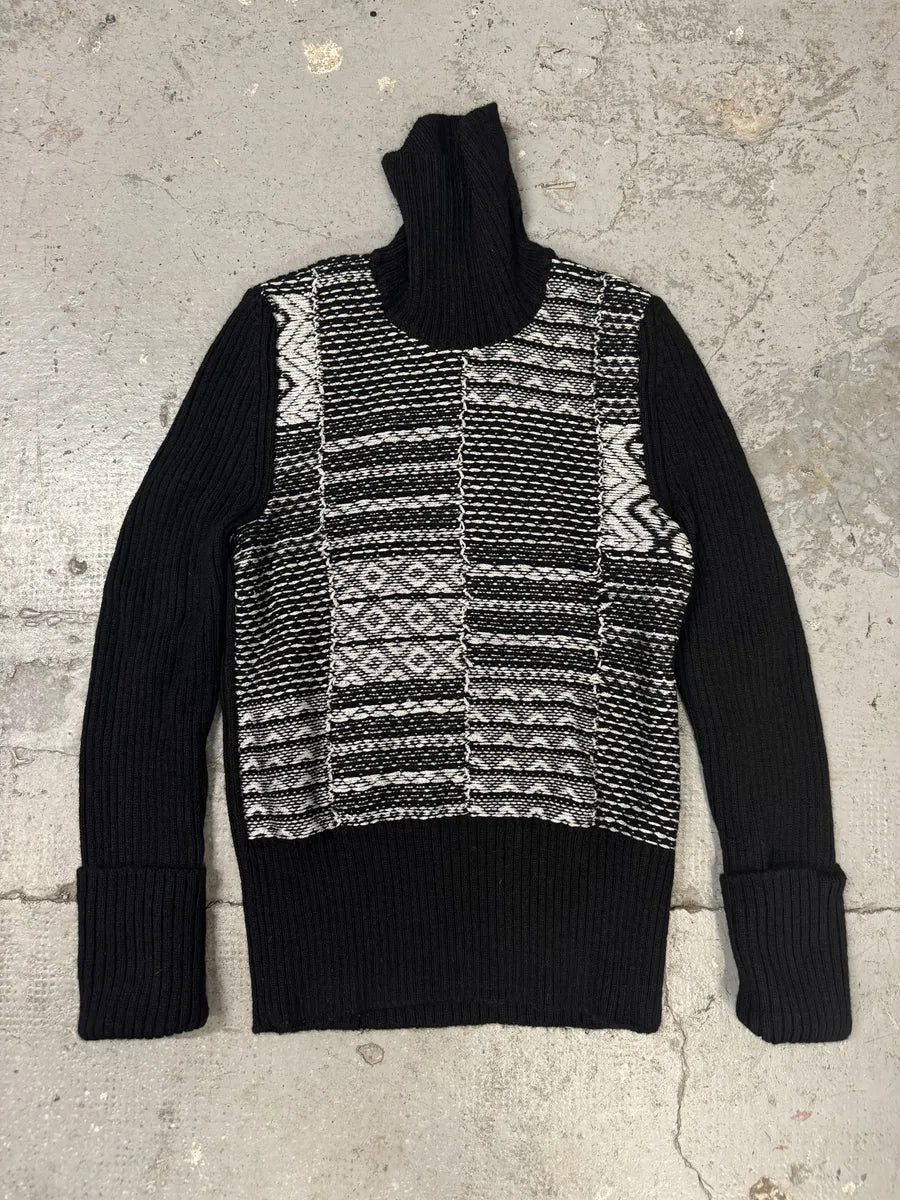 AW2015 Maison Margiela Wool Black & White Turtleneck ymERoBr 0
