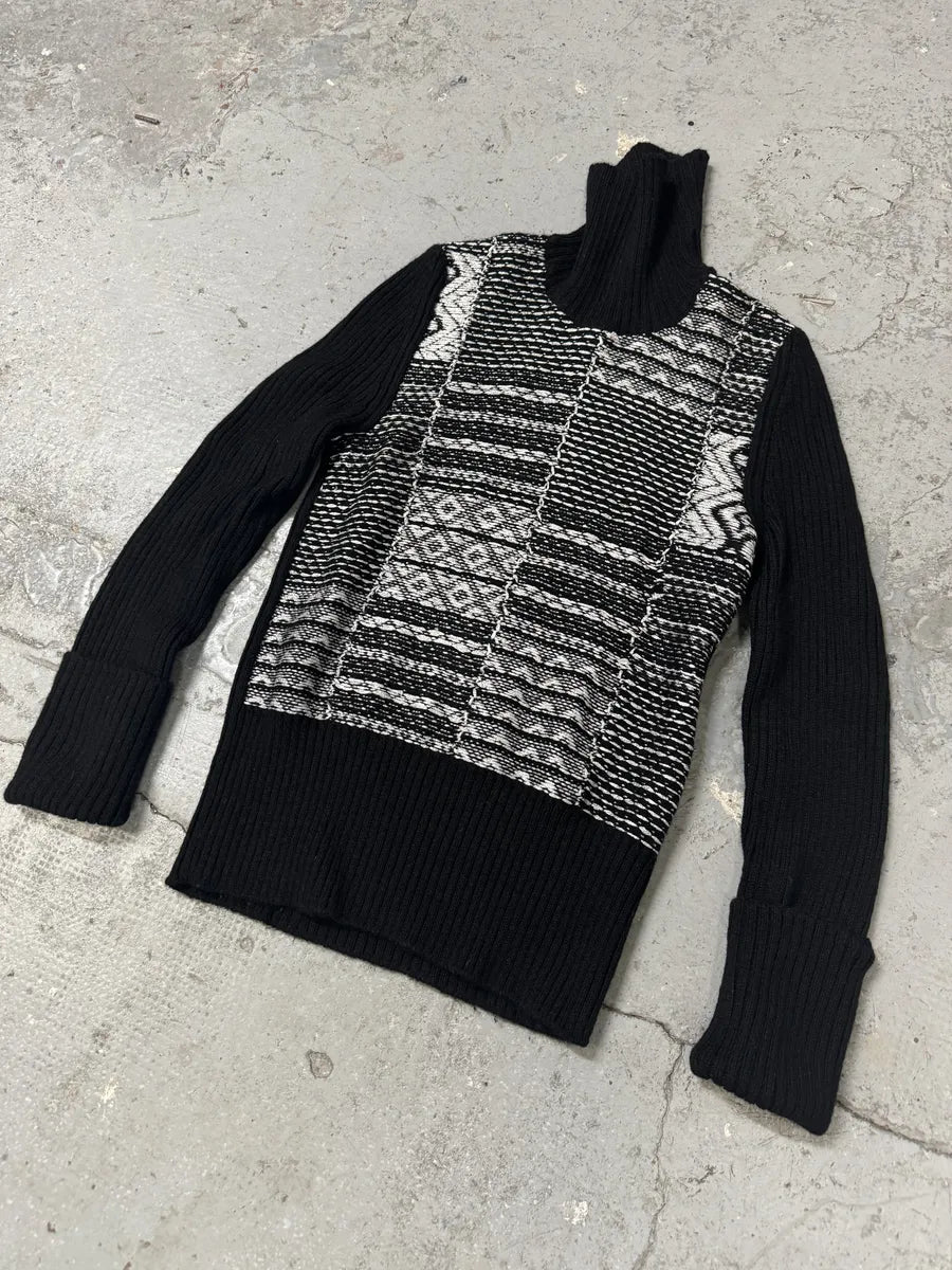 AW2015 Maison Margiela Wool Black & White Turtleneck (S) ymERoBr 4