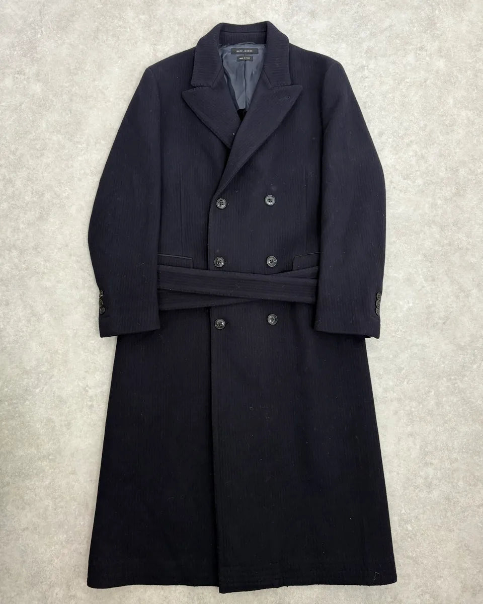 AW2015 Marc Jacobs Navy Classy Trench Coat QDhBumM 0