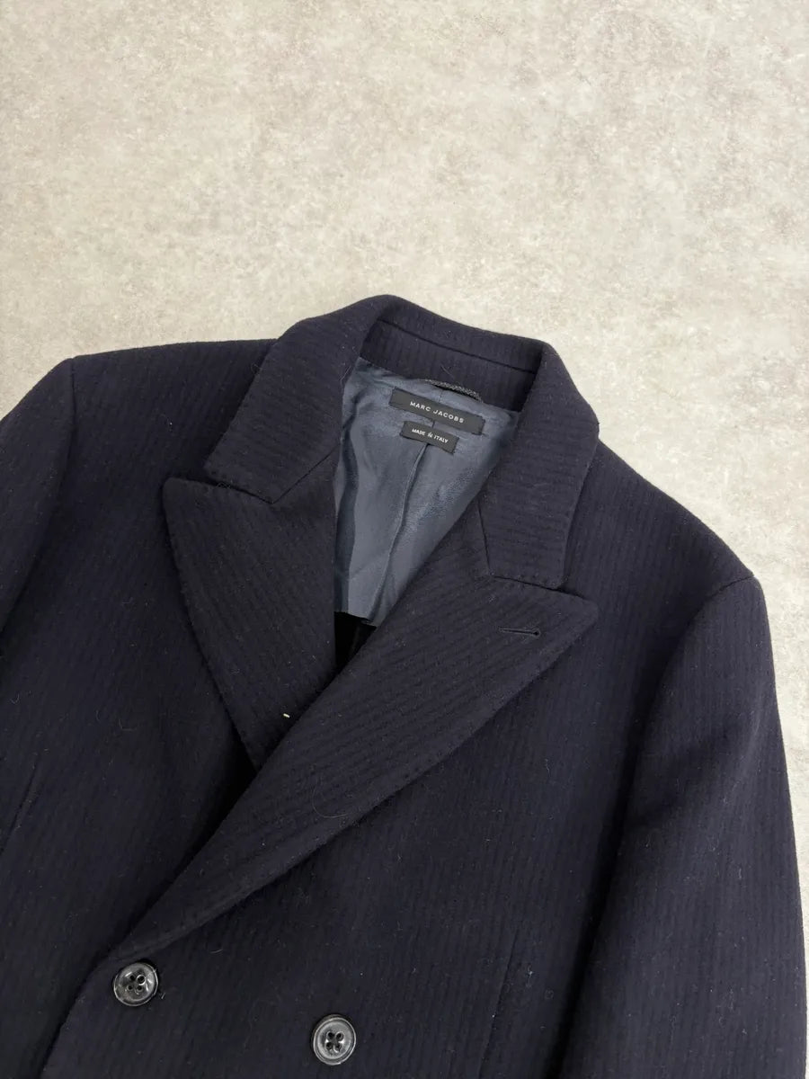 AW2015 Marc Jacobs Navy Classy Trench Coat QDhBumM 3