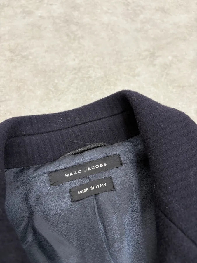 AW2015 Marc Jacobs Navy Classy Trench Coat QDhBumM 7