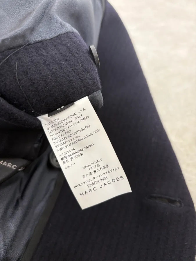 AW2015 Marc Jacobs Navy Classy Trench Coat QDhBumM 9