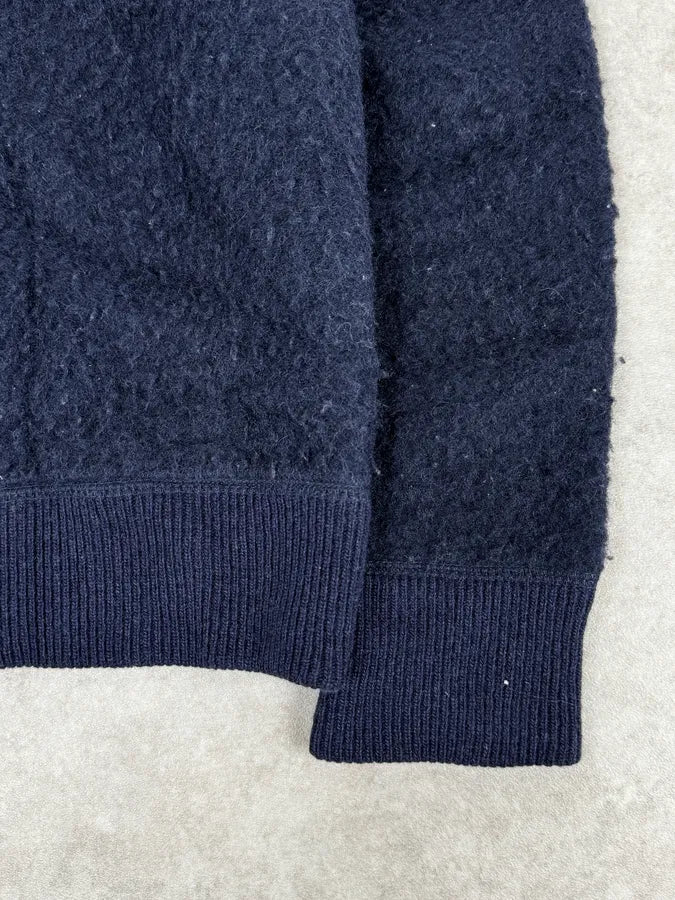 AW2015 Our Legacy Shaggy Navy Blue Zip-up Sweater BVeflQp 7