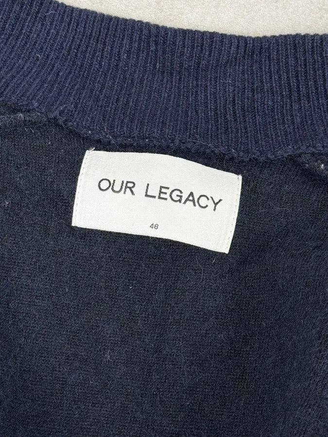 AW2015 Our Legacy Shaggy Navy Blue Zip-up Sweater BVeflQp 8