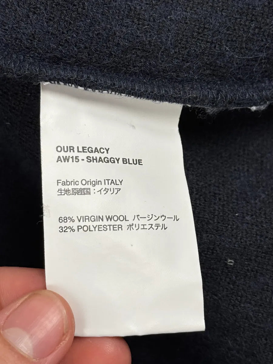 AW2015 Our Legacy Shaggy Navy Blue Zip-up Sweater BVeflQp 9
