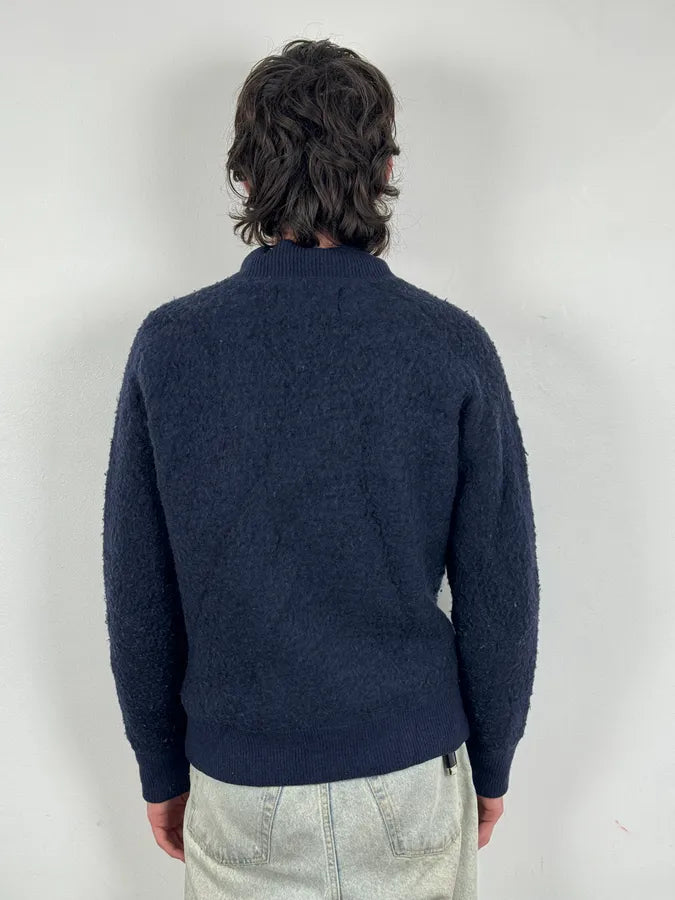 AW2015 Our Legacy Shaggy Navy Blue Zip-up Sweater BVeflQp 2