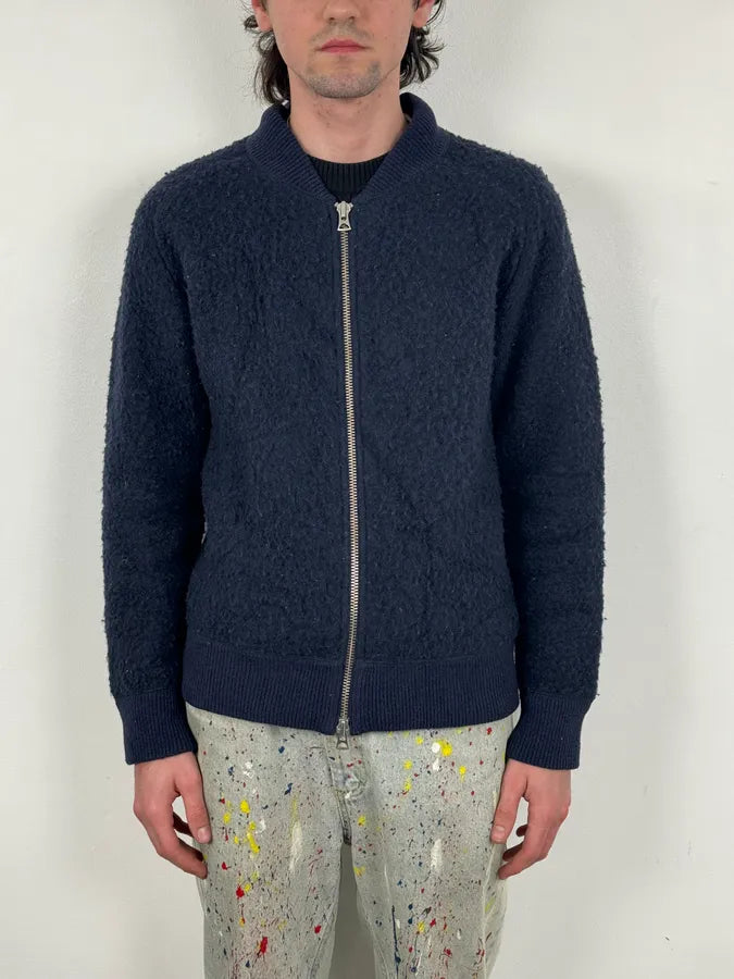 AW2015 Our Legacy Shaggy Navy Blue Zip-up Sweater BVeflQp 1