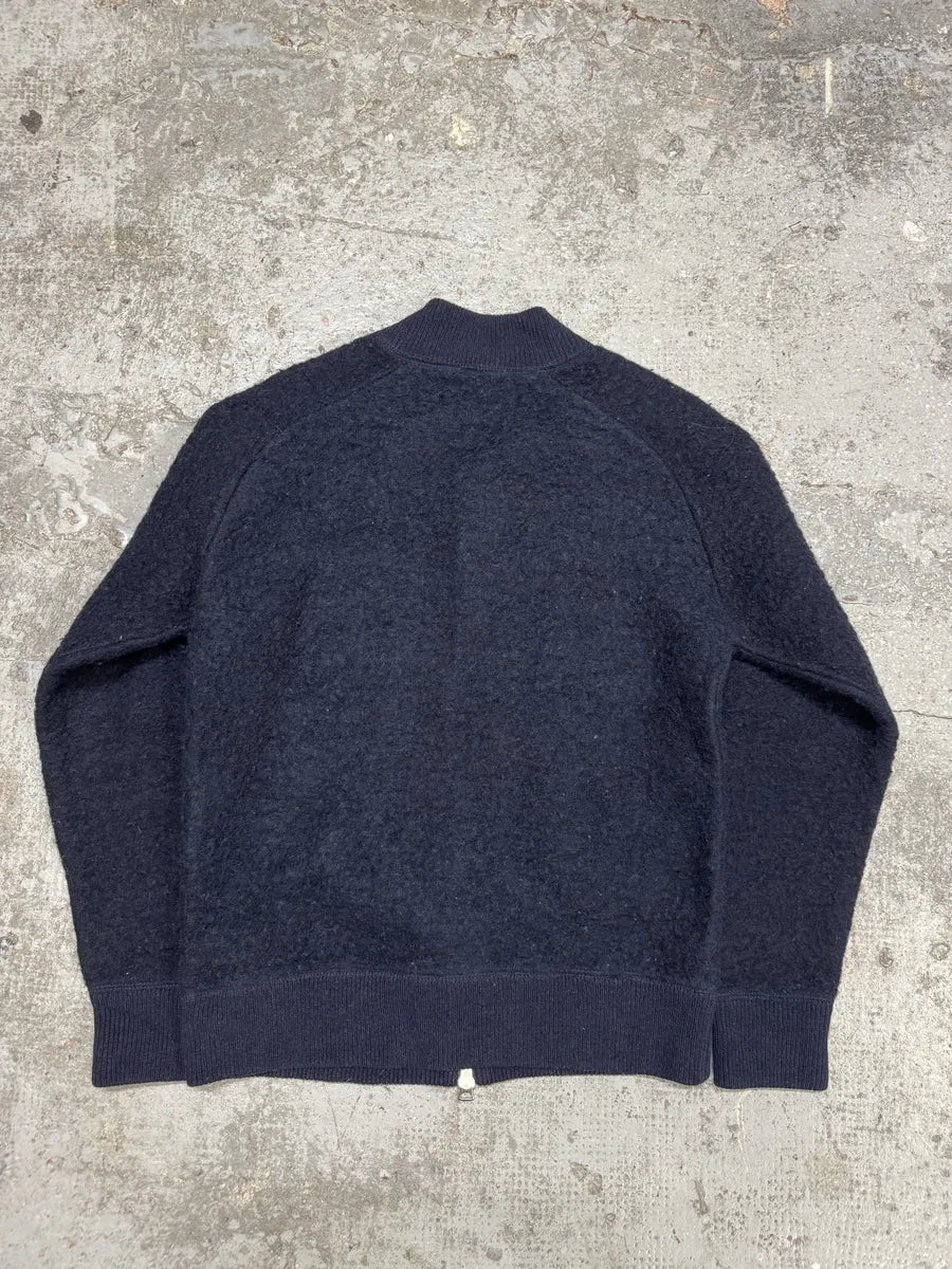 AW2015 Our Legacy Wool Shaggy Navy Zip-Up Sweater agnFxbK 1