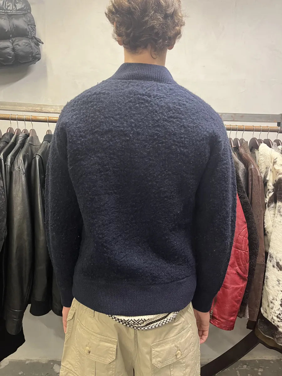 AW2015 Our Legacy Wool Shaggy Navy Zip-Up Sweater xVIFsWc 3