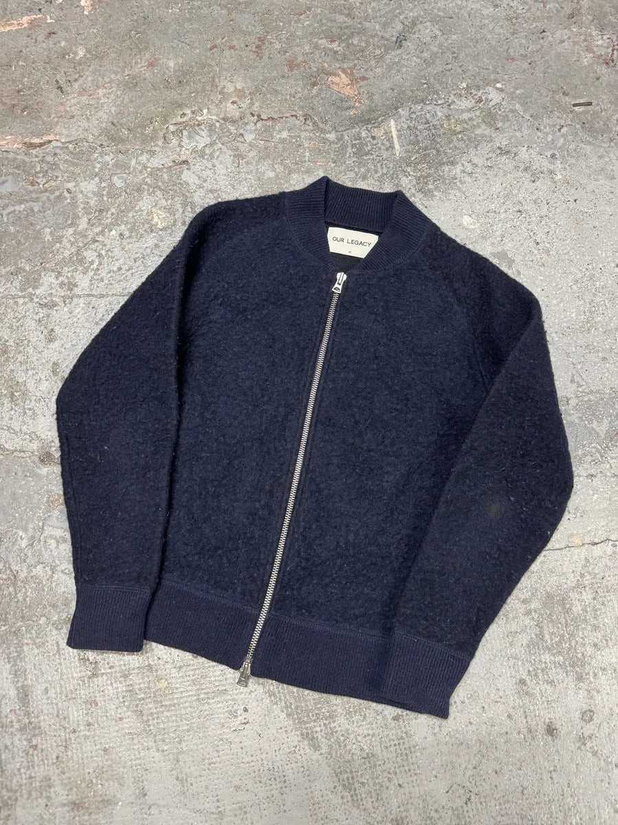 AW2015 Our Legacy Wool Shaggy Navy Zip-Up Sweater xVIFsWc 4