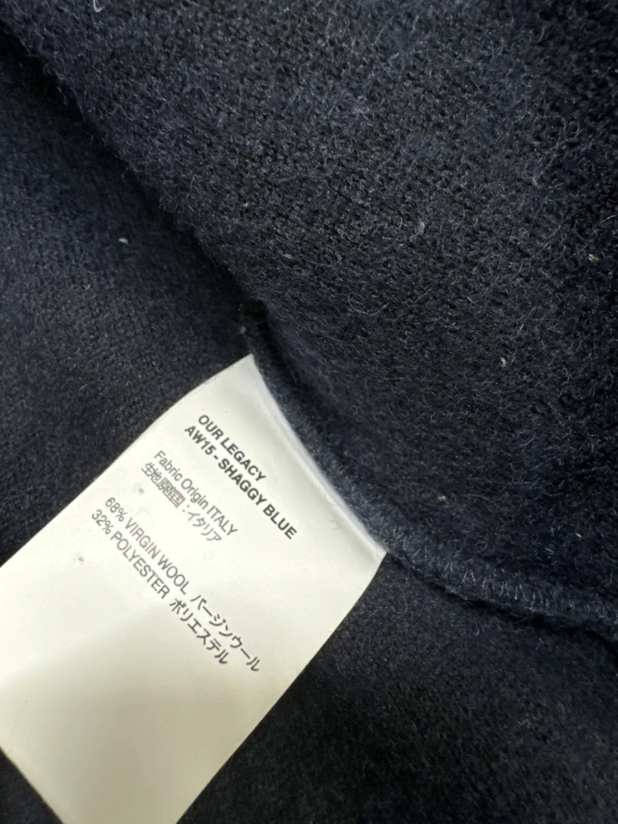 AW2015 Our Legacy Wool Shaggy Navy Zip-Up Sweater agnFxbK 6