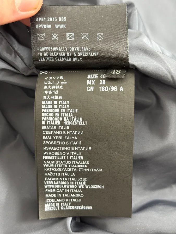 AW2015 Prada Navy Leather Bomber Jacket ybkahAA 11