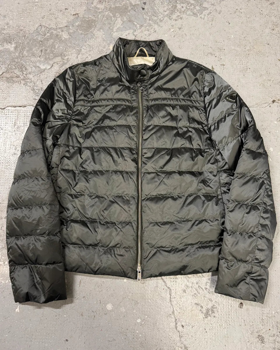 AW2015 Prada Olive Puffer Down Nylon Jacket PavjLkB 0