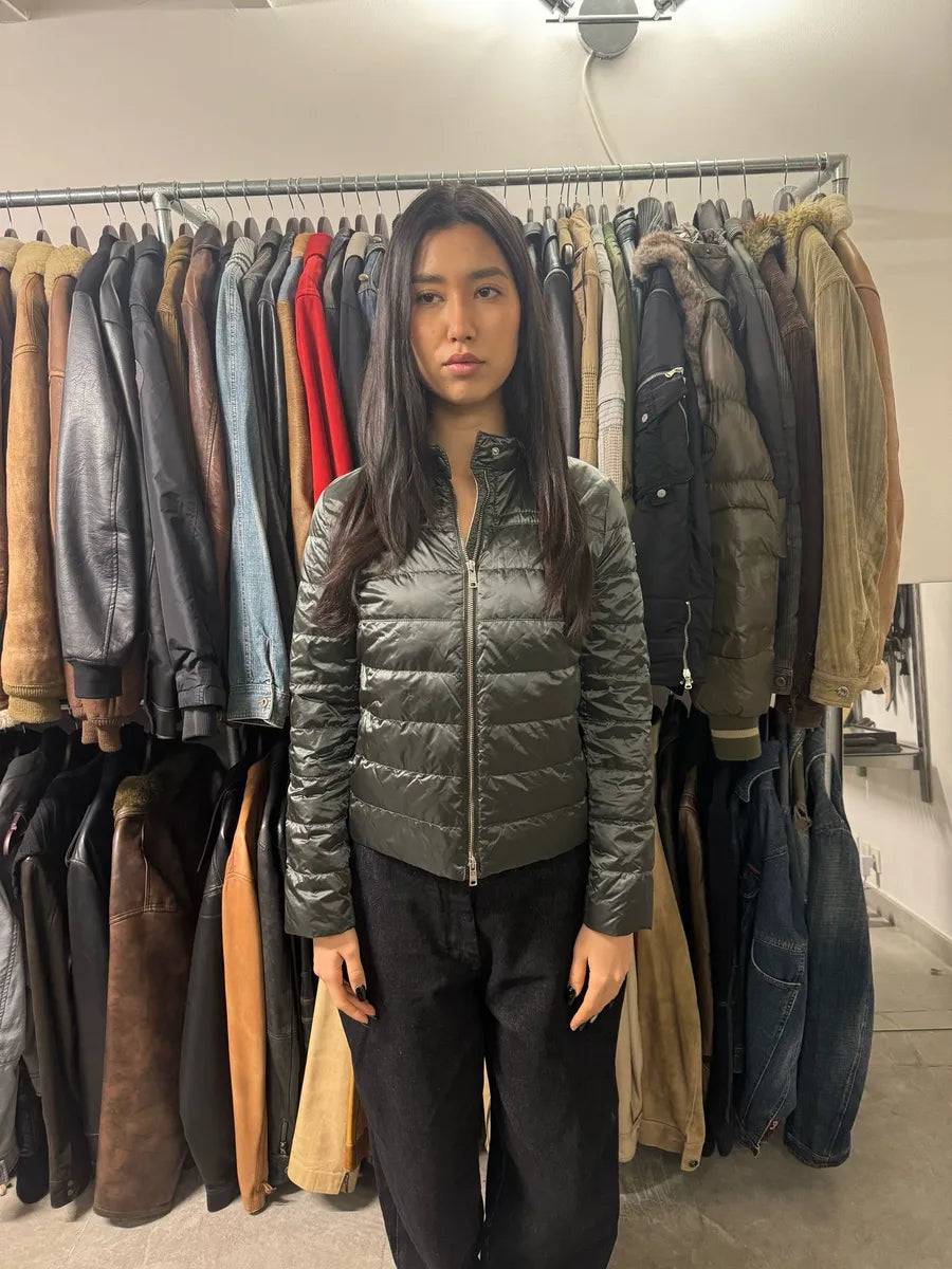 AW2015 Prada Olive Puffer Down Nylon Jacket PavjLkB 1