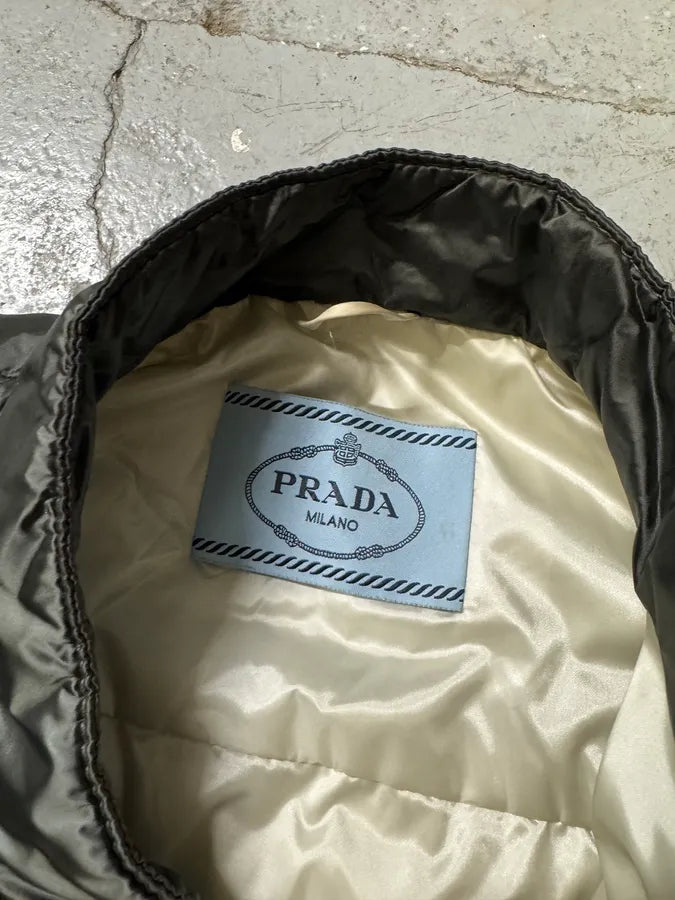 AW2015 Prada Olive Puffer Down Nylon Jacket PavjLkB 9