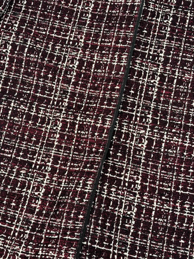 AW2015 Prada Textured Black & Bordeaux Tweed Long Coat IBHhxuy 8