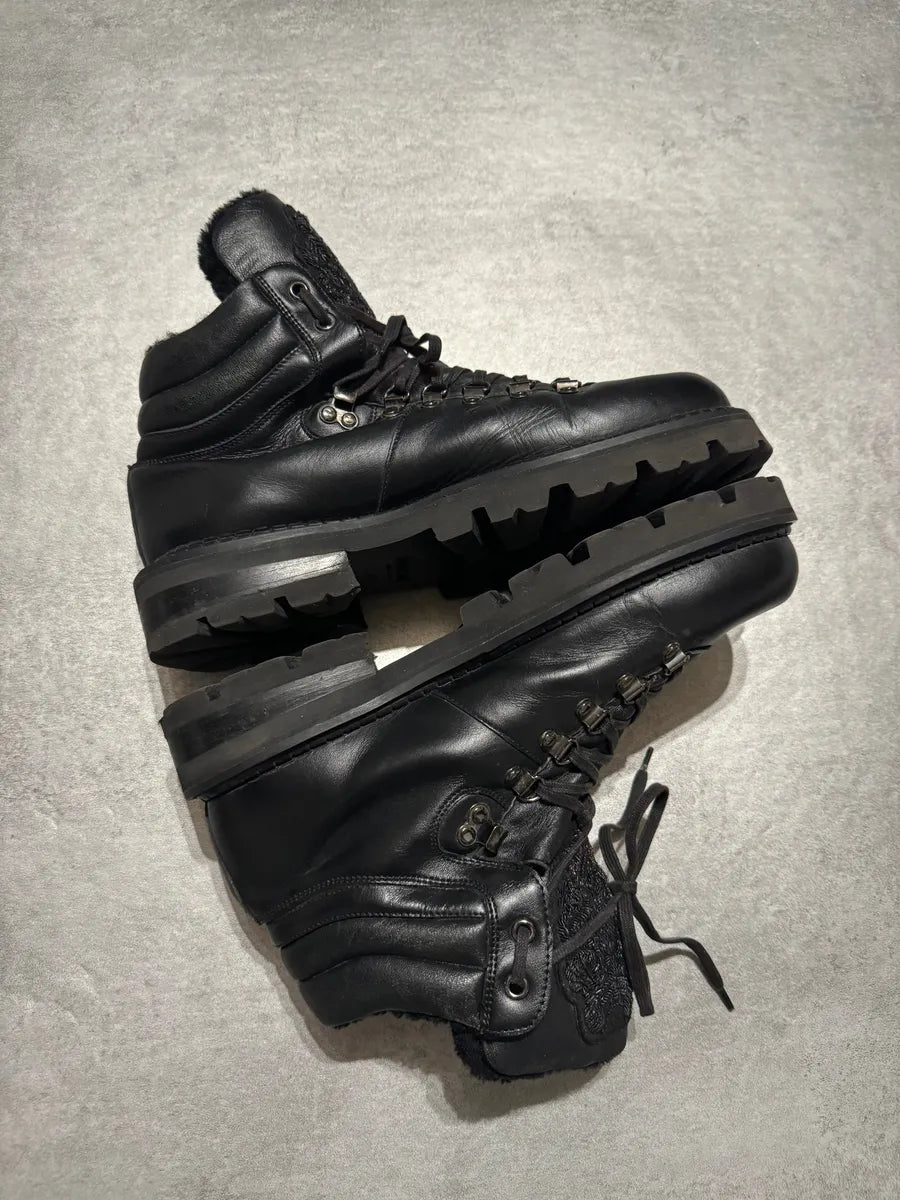 AW2015 Roberto Cavalli Black Leather High Mountain Boots (41eu/us8) 1
