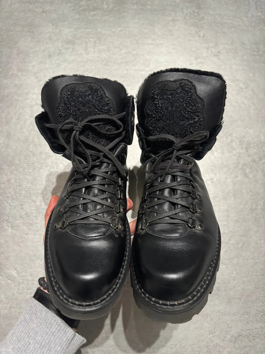 AW2015 Roberto Cavalli Black Leather High Mountain Boots (41eu/us8) 2