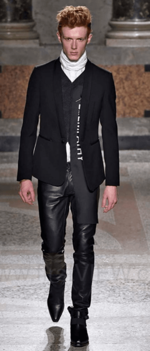 AW2015 Roberto Cavalli Premium Black Biker Leather Pants yisFJfx 1