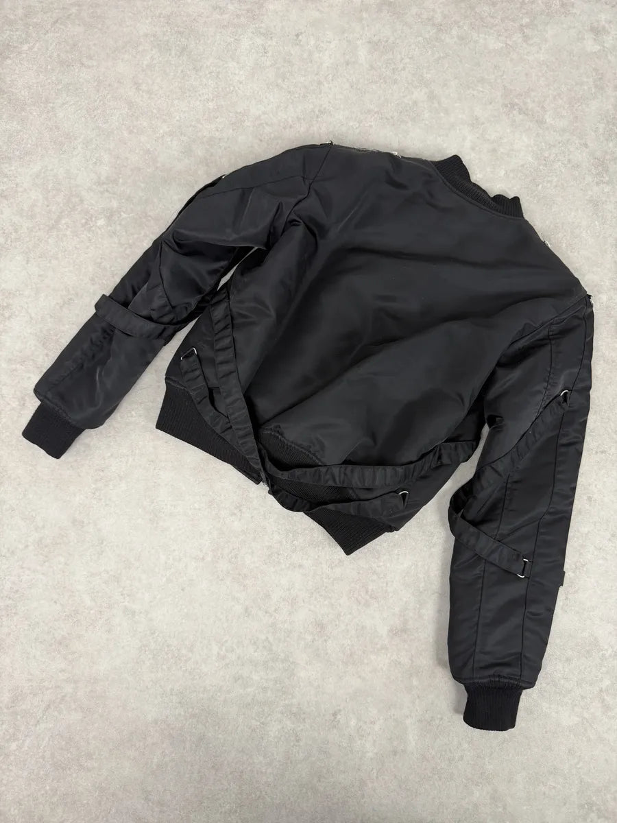 AW2015 Saint Laurent Black Bondage Multi Zip Bomber Jacket by Hedi Slimane SUwkLHn 4