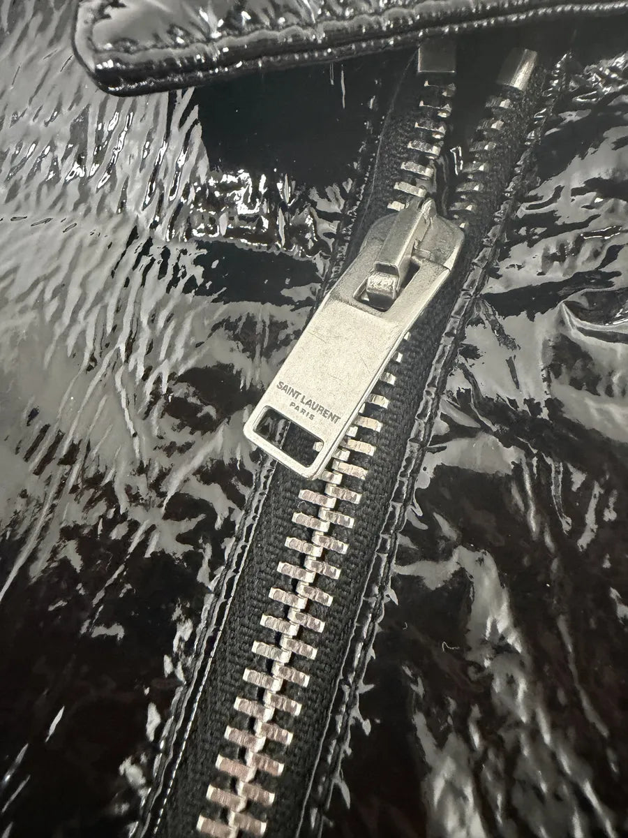 AW2015 Saint Laurent Black Patent Leather Multi Zip Jacket by Hedi Slimane jLchiQo 10