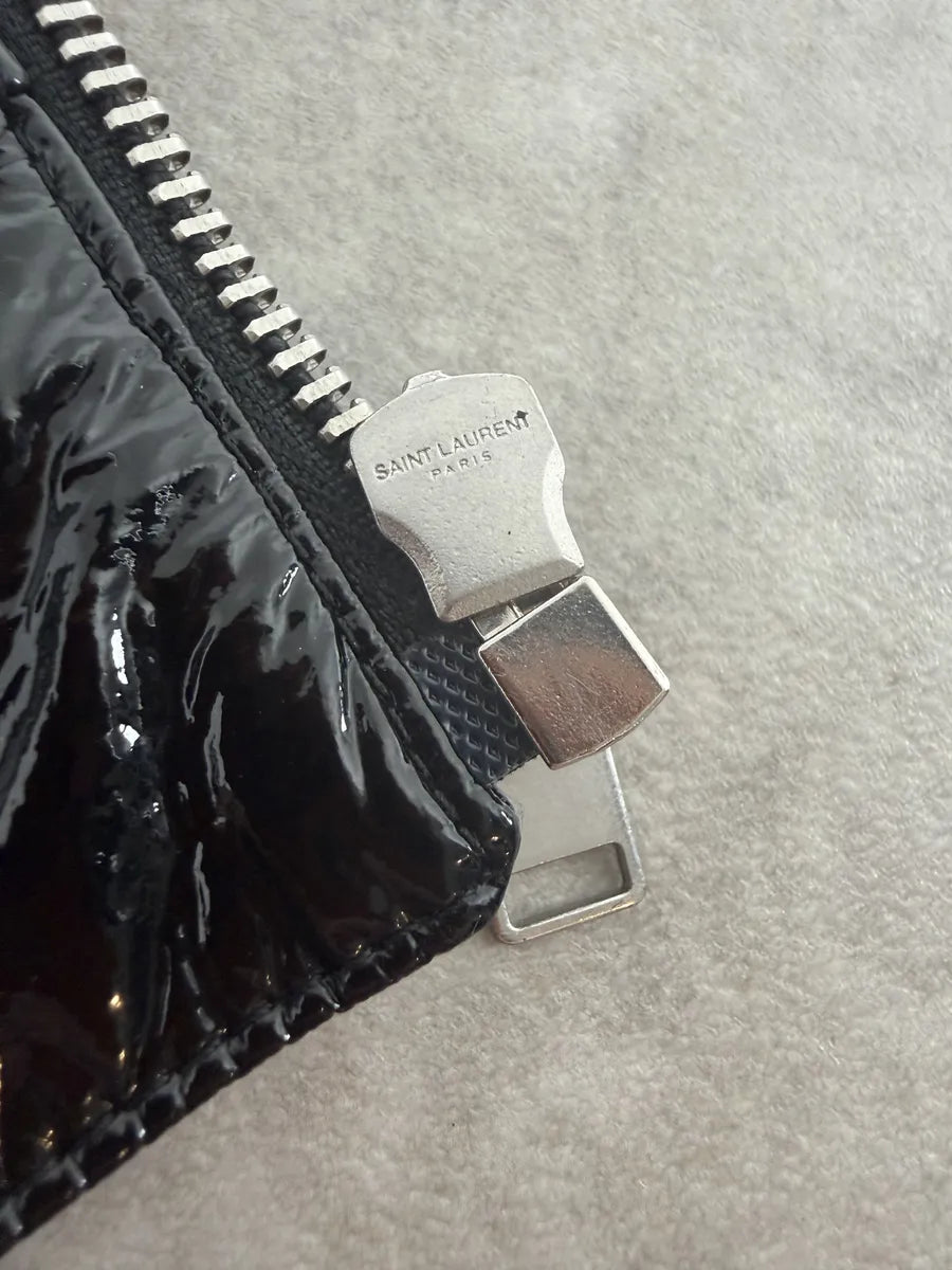 AW2015 Saint Laurent Black Patent Leather Multi Zip Jacket by Hedi Slimane jLchiQo 18