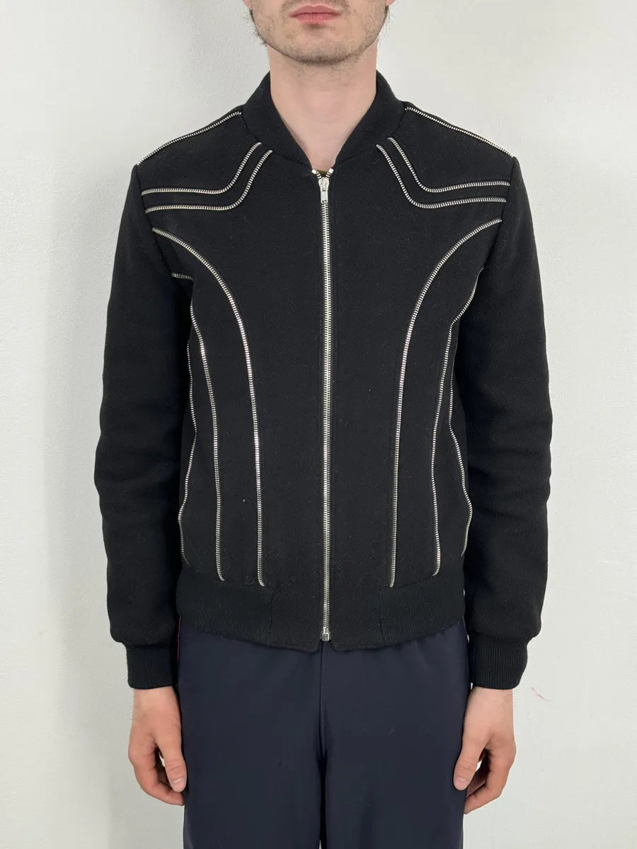 AW2015 Saint Laurent Black Wool Multi Zip Jacket by Hedi Slimane LBtwRgF 2