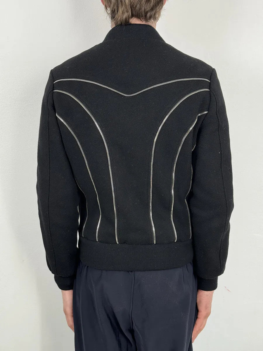 AW2015 Saint Laurent Black Wool Multi Zip Jacket by Hedi Slimane LBtwRgF 3
