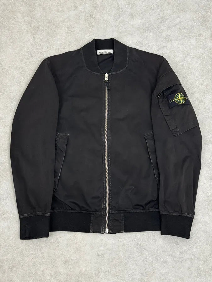 AW2015 Stone Island Black Minimalist Bomber Jacket AEyEErY 0