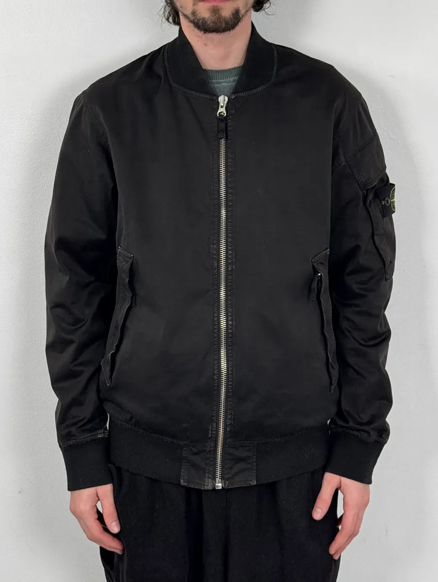AW2015 Stone Island Black Minimalist Bomber Jacket AEyEErY 1