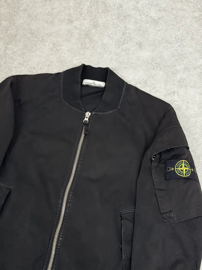 AW2015 Stone Island Black Minimalist Bomber Jacket AEyEErY 5